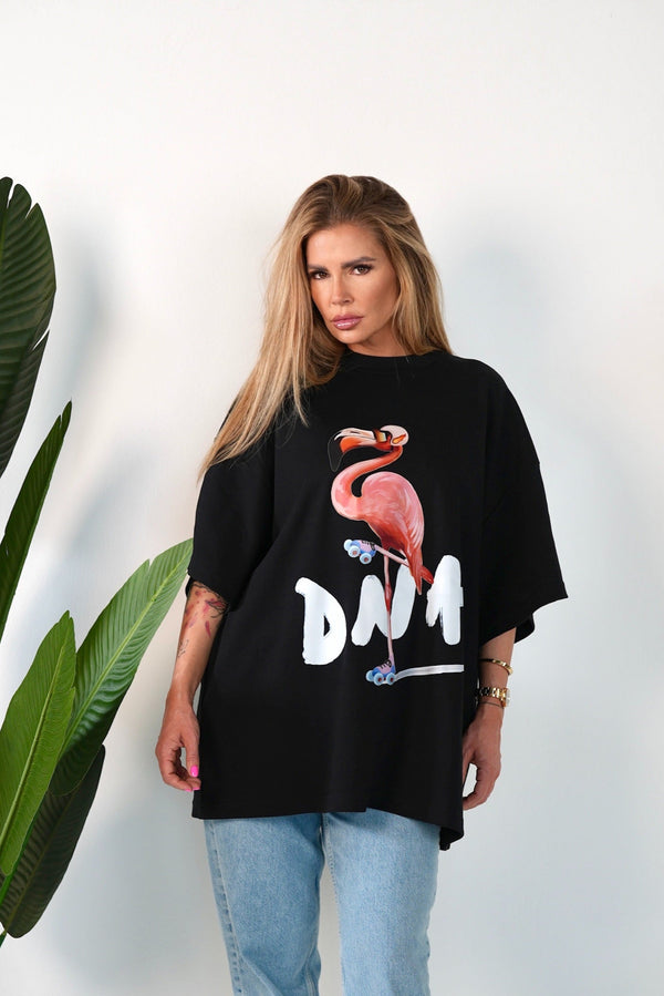 D.N.A Unisex Oversize T-shirt FLAMINGO